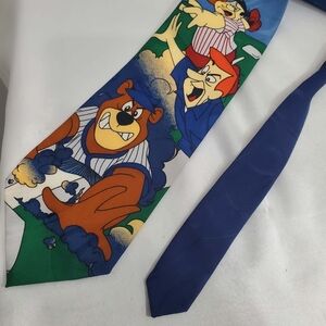 1994 Cartoon Network Fred Flintstone George Jetson Yogi Bear Novelty Tie
